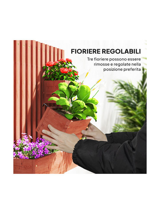 Outsunny Wooden Brown Planter Box 60x16x80cm