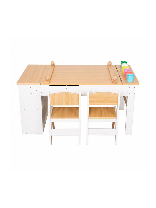 Kids Table Set with Chairs for Painting Made of Wood