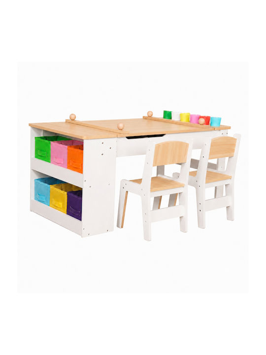 Kids Table Set with Chairs for Painting Made of Wood