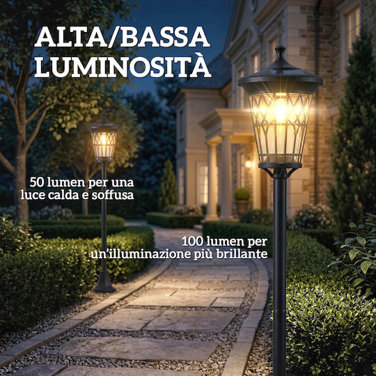 Outsunny Solar Road Light 3W 50lm Warm White with Photocell IP44