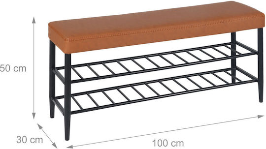 Hallway Furniture with Shoe Rack & Bench Brown/Black 80x30x50cm