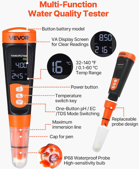 Vevor PH Meter PHJSYSXZKPHBSXSGA001V9