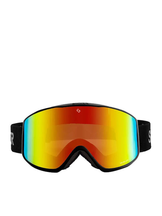 Sinner Sin Valley Ski & Snowboard Goggles Kids Black with Lens in Orange Color