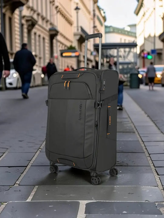 Travelite Βαλίτσες Ταξιδιού Υφασμάτινες Μαύρες Μέγιστου Ύψους 78εκ. Σετ 3τμχ