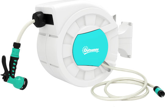 Outsunny Automatic Garden Hose Reel with Hose 25m