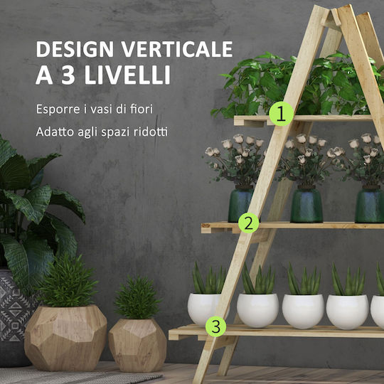 Outsunny Wooden Plant Stand 100x36x112cm