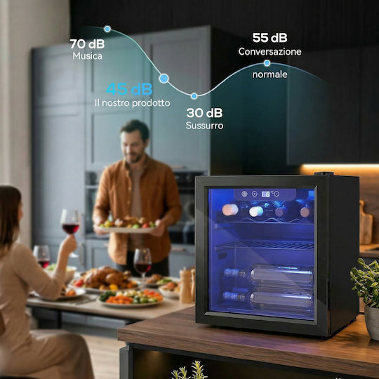 HomCom Επαγγελματικό Ψυγείο Κρασιών 36lt Π43 x Β41.5 x Υ46.5εκ.
