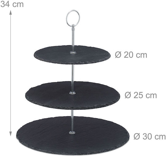 Relaxdays Εταζέρα 3 Ορόφων Γκρι Π34xΜ30xΥ30cm