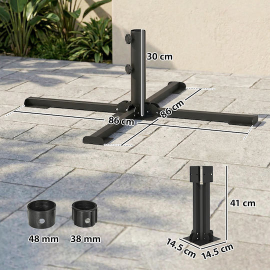 Outsunny Βάση Ομπρέλας Μεταλλική 38-48mm Γκρι