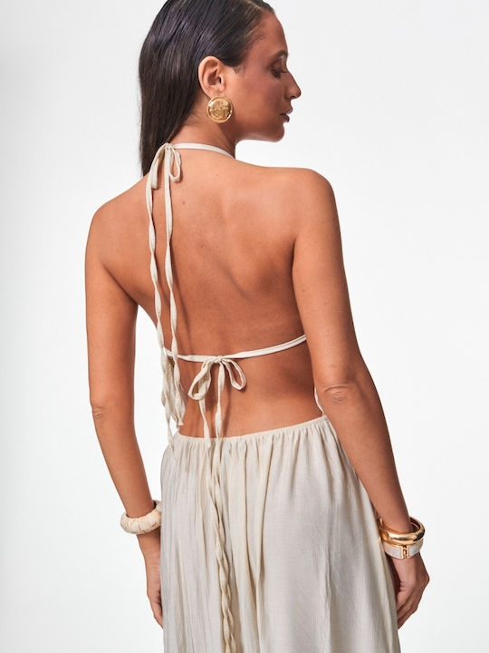 Summer Midi Dress Beige