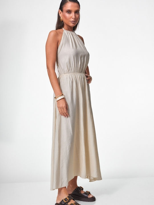 Summer Midi Dress Beige