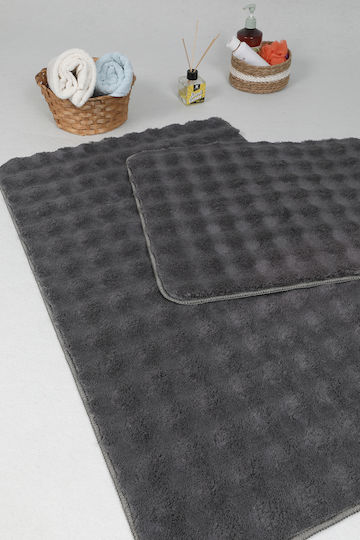 SteweHome Non-Slip Set Bath Mats STE-029843-V66298 Gray 50x80cm 2 Pieces