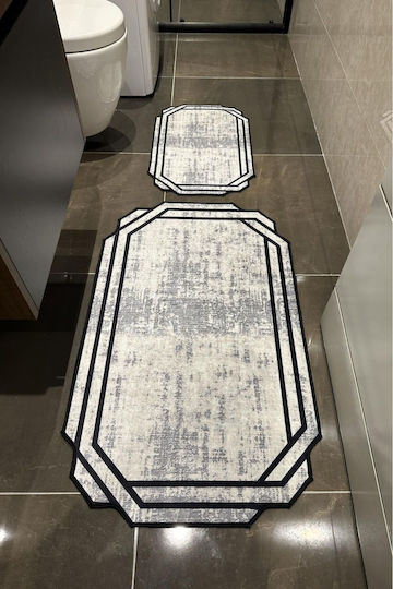 SteweHome Badematten Set STE-029338-P29338 Graue 60x100cm 2 Stück