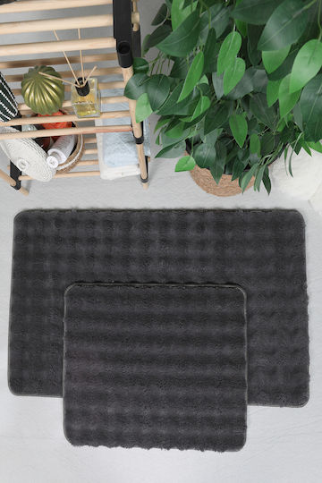 SteweHome Non-Slip Set Bath Mats STE-029843-V66298 Gray 50x80cm 2 Pieces