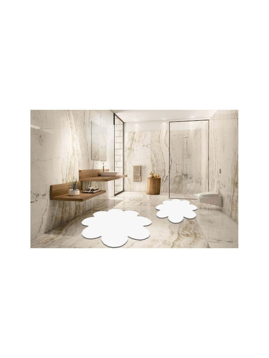 SteweHome Set Antiderapant Covoare De Baie STE-029768-V66268 Albe 60x100cm 2 Bucăți