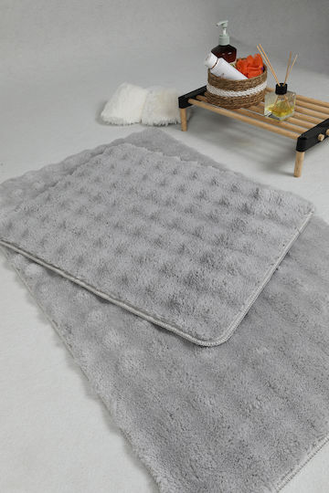 SteweHome Non-Slip Bath Mat Set STE-029911-V66417 Gray 50x80cm 2 Pieces