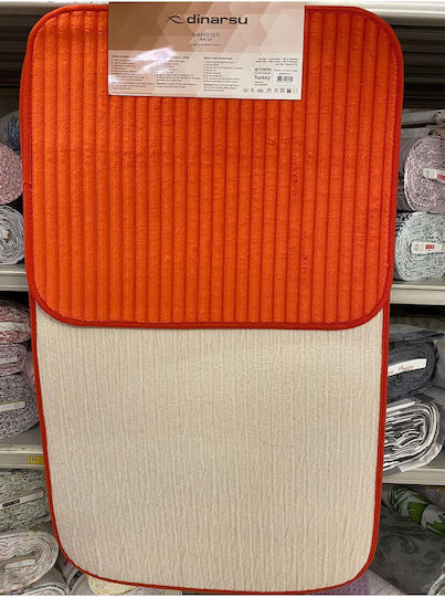 SteweHome Non-Slip Set Bath Mats STE-029895-P29895 Red 60x48cm 2 Pieces