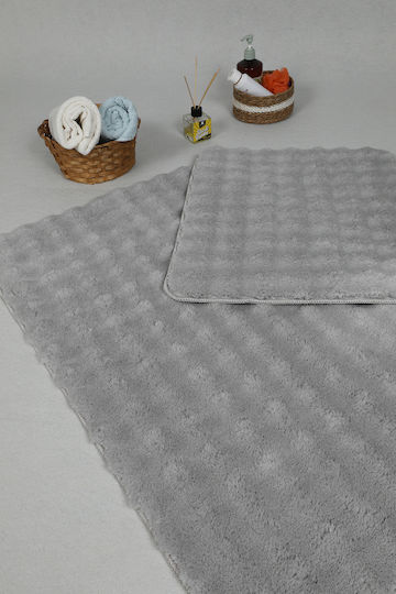 SteweHome Non-Slip Set Bath Mats STE-029843-V66299 Gray 50x80cm 2 Pieces