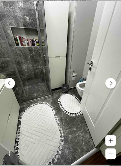SteweHome Non-Slip Set Bath Mats STE-029849-P29849 White 60x100cm 2 Pieces