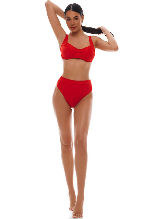 Bikini Slip Hohe Taille Red