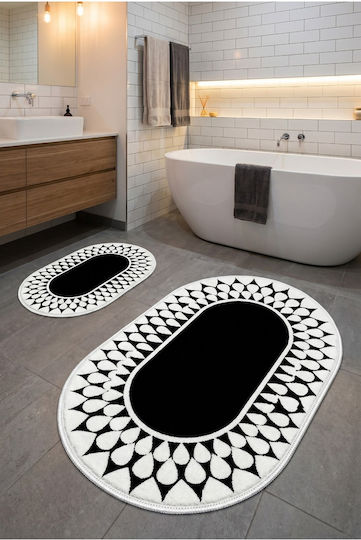 SteweHome Badematten Set STE-029434-P29434 Schwarz 60x100cm 2 Stück