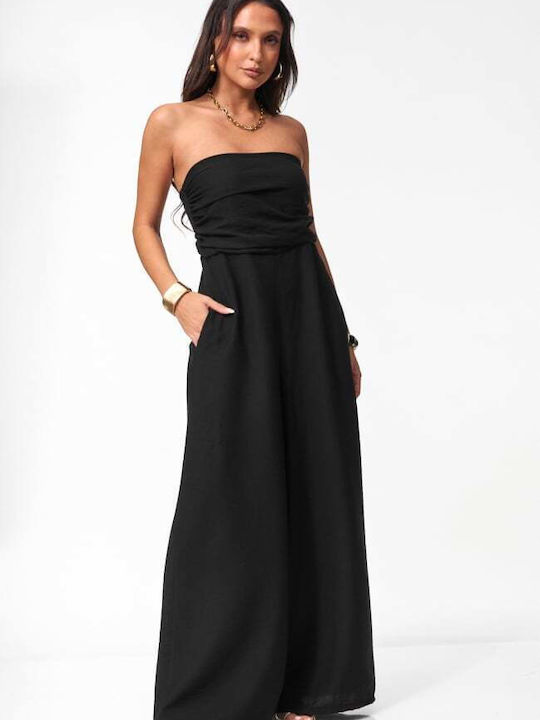 Γυναικεία Strapless Ολόσωμη Φόρμα Μαυρο