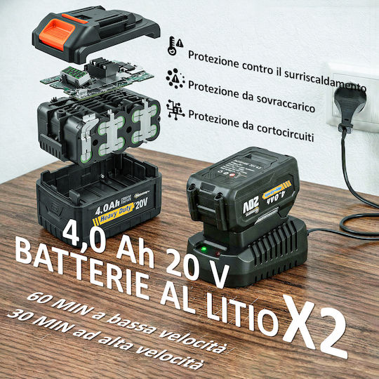 Outsunny Suflantă de Mână 20V cu 2 Baterii 4Ah și Viteză Maximă a Aerului 162.7km/h