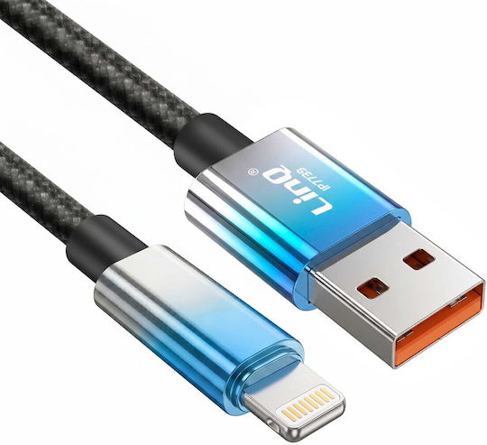 Linq Cablu De Încărcare Lightning La USB 15W LED Ecran 1.2m Albastru
