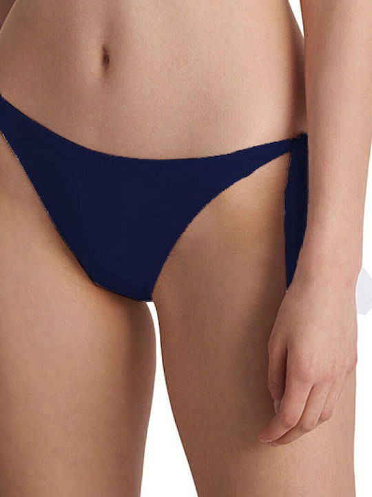 Slip Bikini Cu Dantelă Albastru Închis