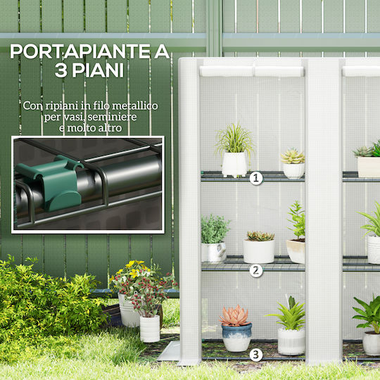 Outsunny Outsunny Greenhouse with Shelves 1.44x0.48x1.52m