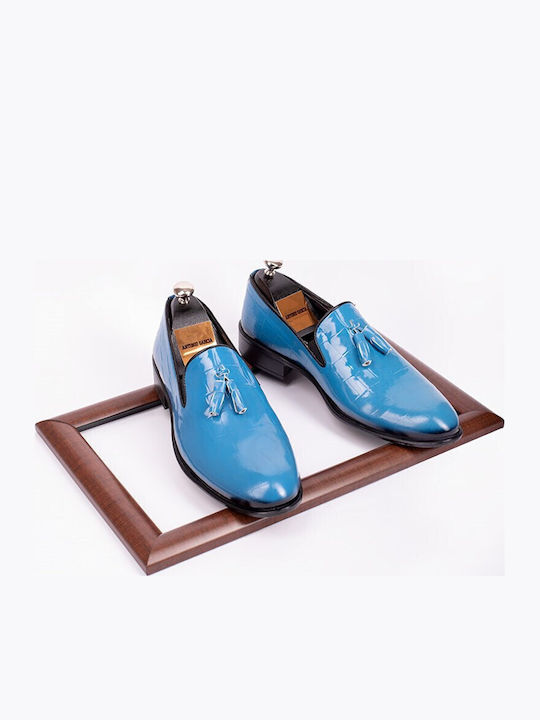 Leder Herren Mokassins in Blau Farbe