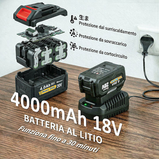 Outsunny Handheld Leaf Blower 18V with 1 Battery 4Ah & Volume Control with Maximum Air Speed 149km/h