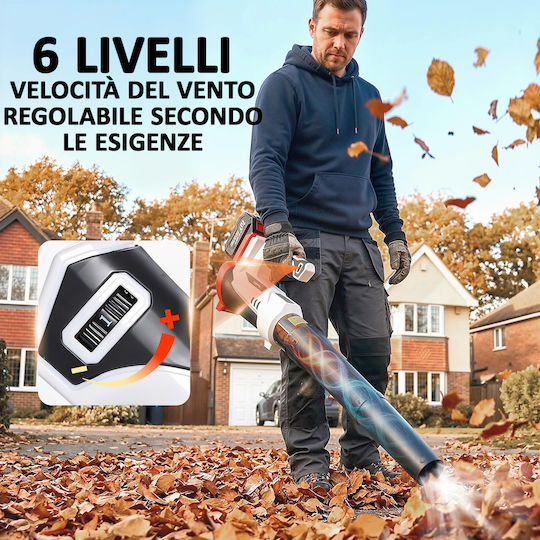 Outsunny Handheld Leaf Blower 18V with 1 Battery 4Ah & Volume Control with Maximum Air Speed 149km/h