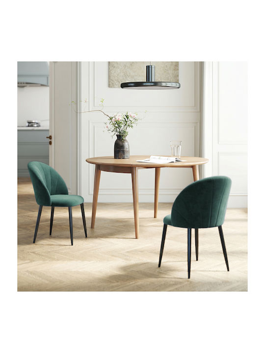 Velvet Dining Chairs Dark Green 2 Pieces 52x55x79cm