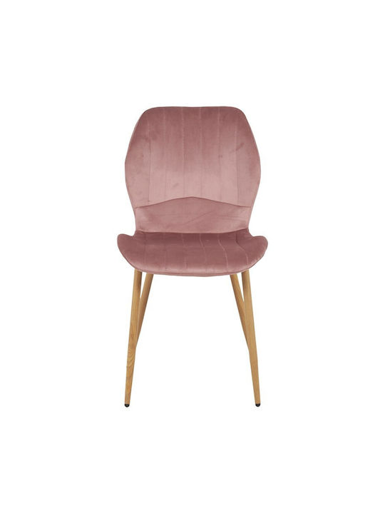 Jelour Velvet Dining Chairs Dusty Pink 2pcs 46.5x60x84cm