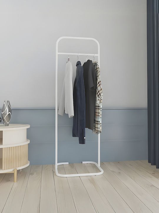 SteweHome Κρεμάστρα Δαπέδου από Μέταλλο Λευκή 44x44x123cm