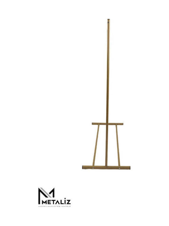 SteweHome Κρεμάστρα Δαπέδου από Μέταλλο Χρυσή 100x42x125cm