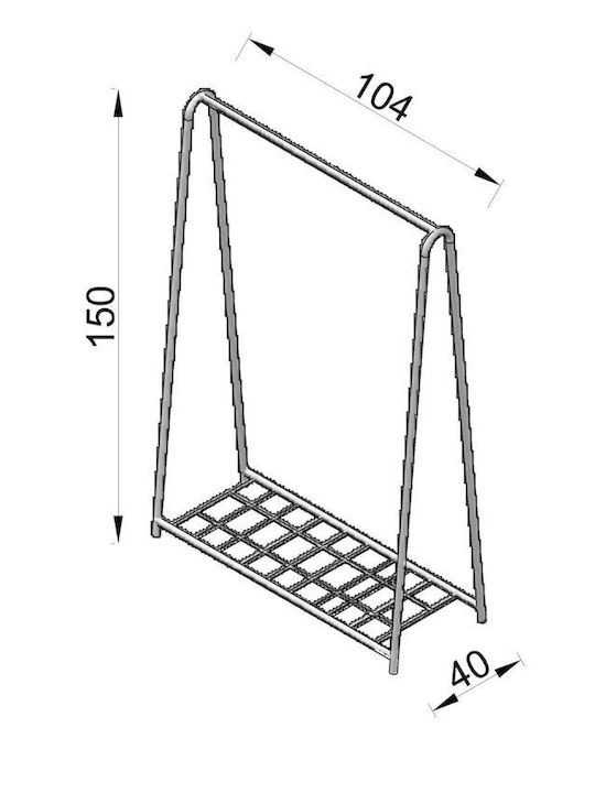 SteweHome Floor Garment Rack Metal Black 100x152cm