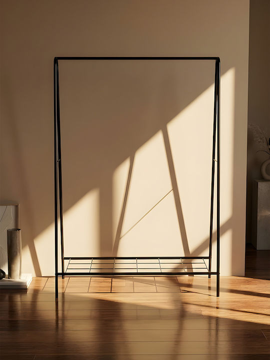 SteweHome Floor Garment Rack Metal Black 100x152cm