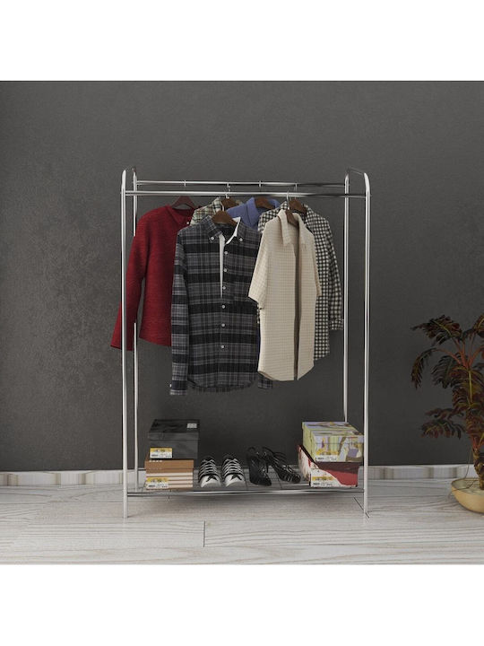 SteweHome Kleiderständer aus Metall Silber 104x140cm