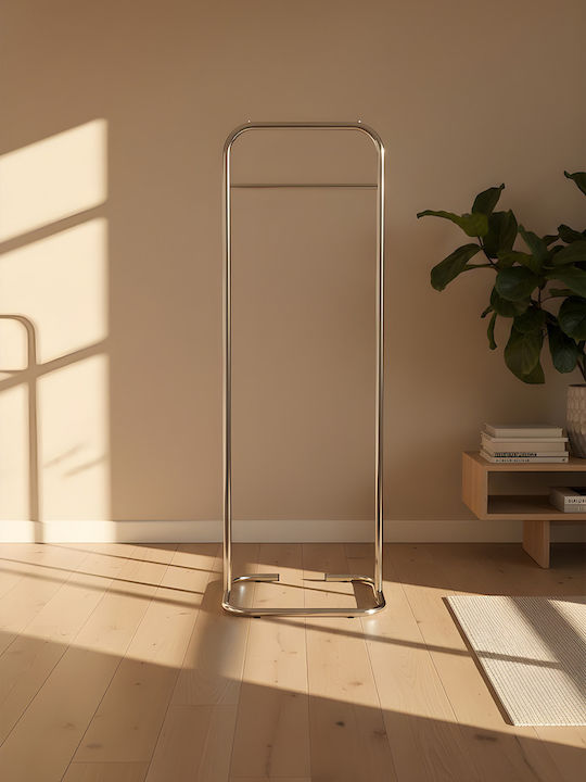 SteweHome Kremastră de Podea din Metal Argintiu 44x44x123cm