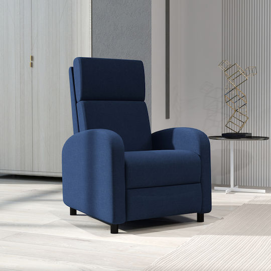 Relax Armchair with Footstool Blue 64x86x102cm
