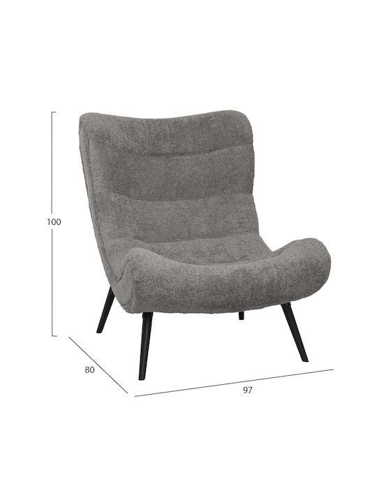 Brym Fotoliu Relax Cu Taburet Gri 97x80x100cm