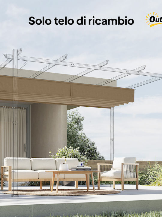 Outsunny Gazebo de Grădină Maro 4x3m