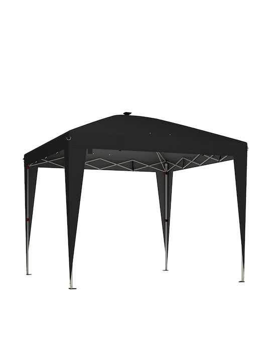 Outsunny Πτυσσόμενο Κιόσκι Κήπου με Led Μαύρο 3x3m