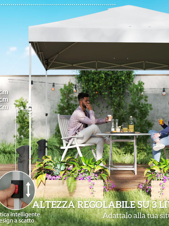 Outsunny Πτυσσόμενο Κιόσκι Κήπου Pop-up Μπεζ 3x3m