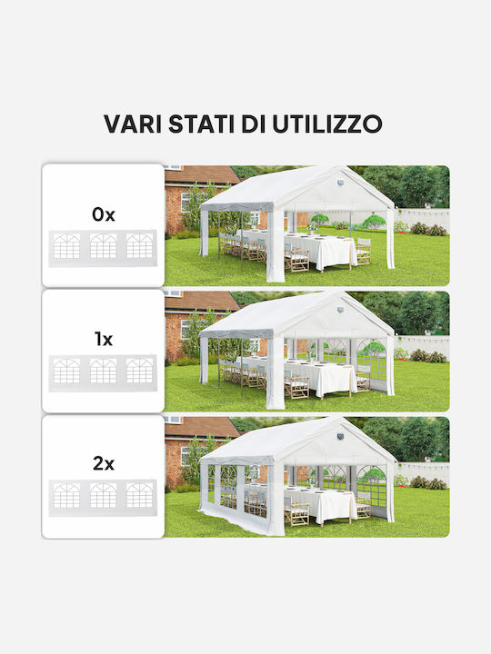 Outsunny Πλαϊνή Τέντα Βεράντας με Led Λευκή 4x6m