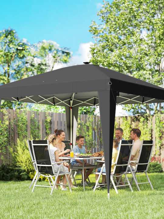 Outsunny Πτυσσόμενο Κιόσκι Κήπου με Led Μαύρο 3x3m
