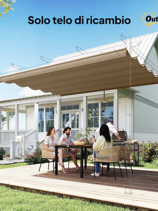 Outsunny Gazebo de Grădină Maro 4x3m