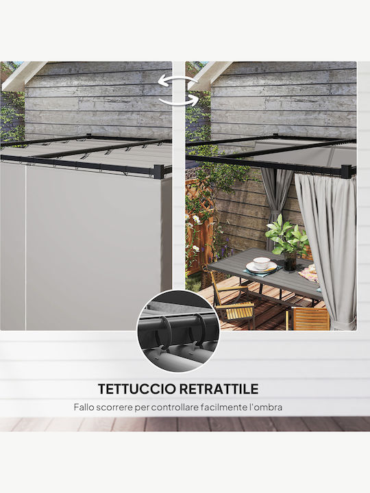Outsunny Garden Gazebo Gray 3x3m